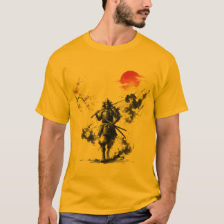 Ink Wash Samurai Warrior T Shirt