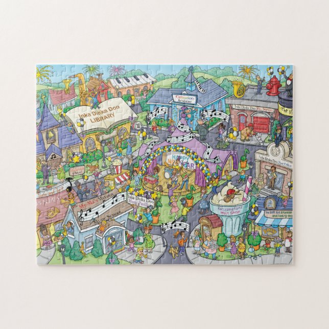 Inka Dinka Doo Town Nyårsdagen Pussel (Horisontell)