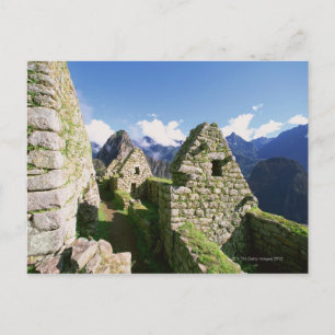 Inkanningsruiner på Machu Picchu i Andes Vykort
