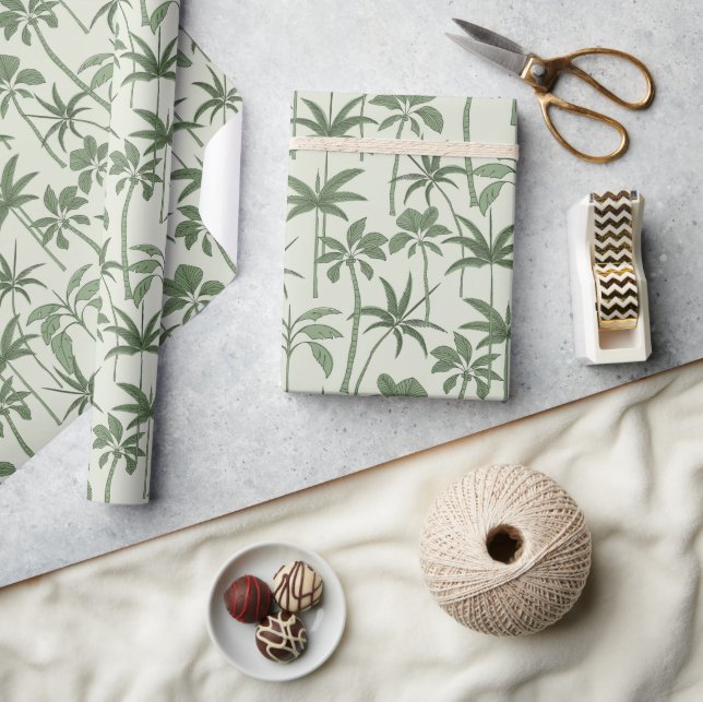 Inkapslad i konst: Handritad palm botanisk salvia Presentpapper (Hantverk)