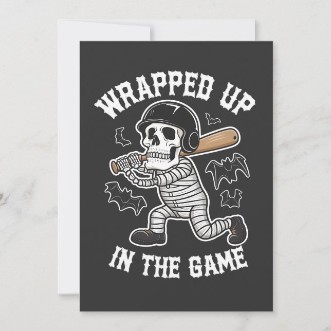 Inkapslad i spelbaseball Halloween Inbjudningar (Framsida)