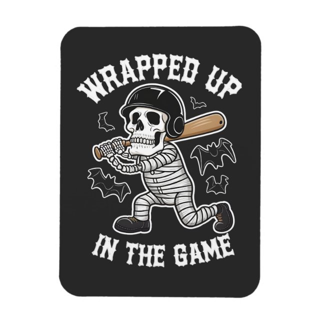 Inkapslad i spelbaseball Halloween Magnet (Vertikal)
