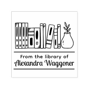 Inkapsling av Bokar med växten "Från bibliotek av" Självfärgande Stämpel