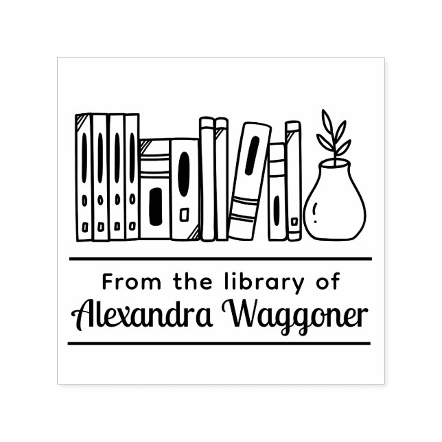 Inkapsling av Bokar med växten "Från bibliotek av" Självfärgande Stämpel (Design)