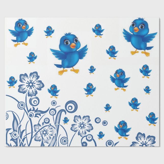 Inkapsling av pappra fåglar presentpapper (Platt)