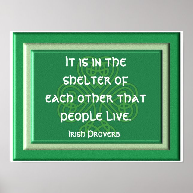 Inkapsling av varandra - Irish Proverb Print Poster (Framsidan)