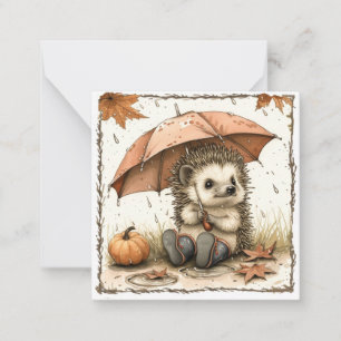  inkapslingen: Hedgehog Friends in the Rain Anteckningskort