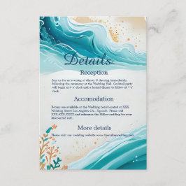 Inkapslingskort för blå kustvib bröllop tilläggskort