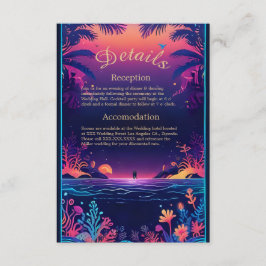 Inkapslingskort för blå kustvib bröllop tilläggskort