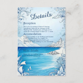 Inkapslingskort för blå kustvib bröllop tilläggskort