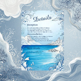 Inkapslingskort för blå kustvib bröllop tilläggskort