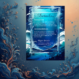 Inkapslingskort för blå kustvib bröllop tilläggskort