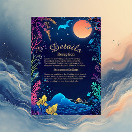 Inkapslingskort för blå kustvib bröllop tilläggskort