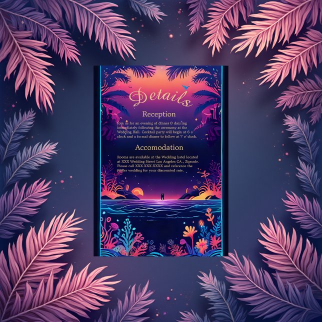 Inkapslingskort för blå kustvib bröllop tilläggskort (Skapare uppladdad)