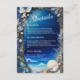 Inkapslingskort för blå kustvib bröllop tilläggskort