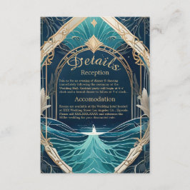 Inkapslingskort för blå kustvib bröllop tilläggskort