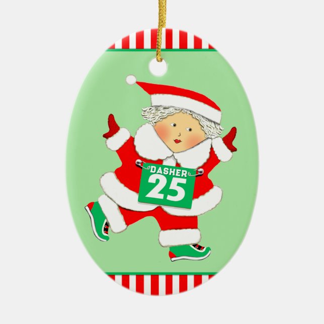 Inkasserbar Springer för personlig Julgransprydnad Keramik (Framsidan)