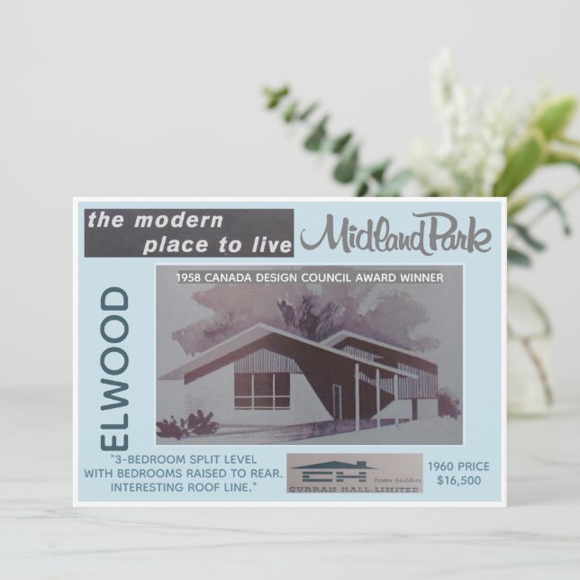 Inkasserbart kort för Midland Park House-modell (Stående Fram)