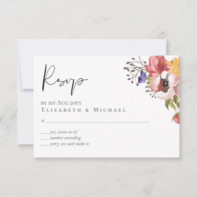 Inkassering av Höst färger Bröllop - budget OSA Kort (Framsida)