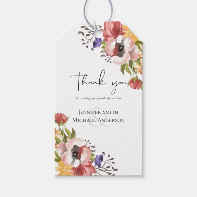 Inkassering av Höst färger Bröllop - budget Presentetikett (Framsidan)