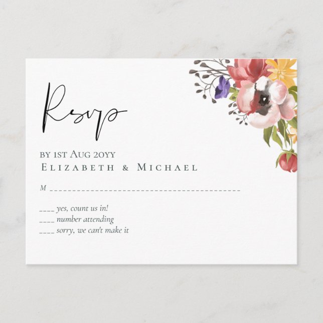 Inkassering av Höst färger Bröllop - budget Vykort (Framsida)