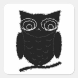 Inkblot Uggla Fyrkantigt Klistermärke