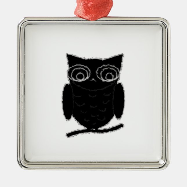 Inkblot Uggla Julgransprydnad Metall (Framsidan)