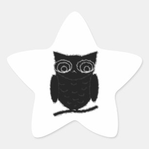 Inkblot Uggla Stjärnformat Klistermärke