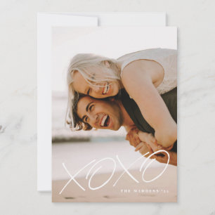 Inkdad XOXO-överlägg Valentinskort - Vitt Inbjudningar