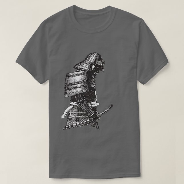 Inked Anime Japanska Samurai Warrior Premium T Shirt (Design framsida)