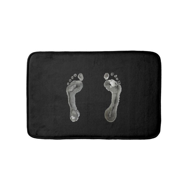 Inked fotspår (svarten) badrumsmatta (Framsidan)