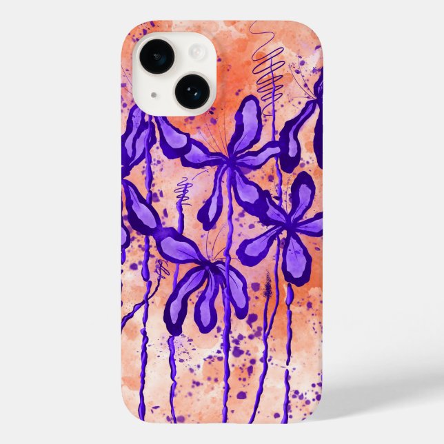 Inked Lilies Tropical Himmel iPhone 14 Fodral (Baksida)