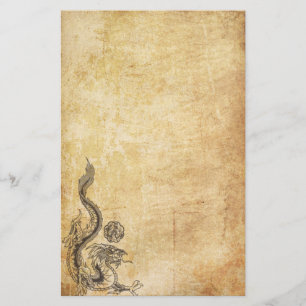 Inked orientalisk drake brevpapper