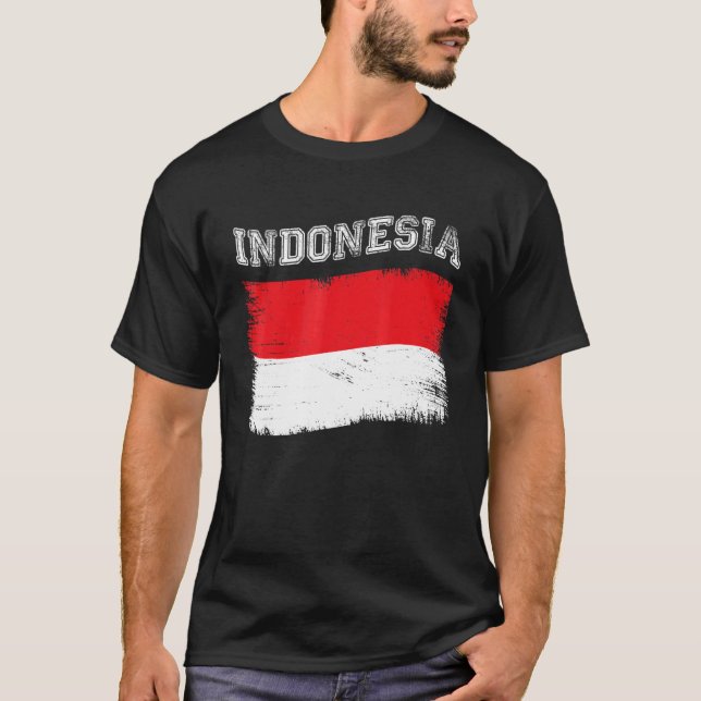 Inklar bestämmelseort för indonesisk Flagga-Helgda T Shirt (Framsida)
