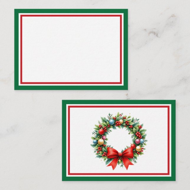 Inkludera en personlig hälsning med din julklapp anteckningskort (Fram/baksida)