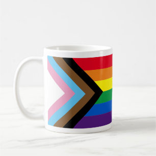 Inkluderad flagga för homosexuell mångfald i Lgbtq Kaffemugg