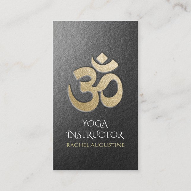 Inkluderad OM-symbol YOGA-instruktör Möte Tidsbeställning Kort (Framsida)