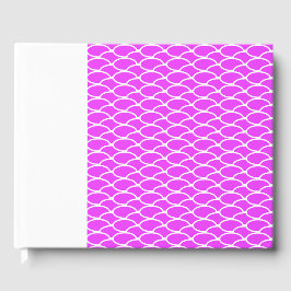 Inkluderad tropisk Rosa Vågar Mönster Vit bakgrund Gästböcker