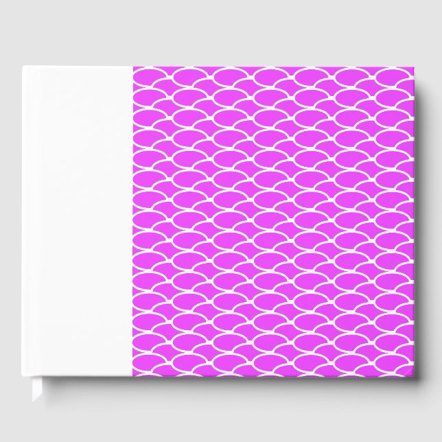 Inkluderad tropisk Rosa Vågar Mönster Vit bakgrund Gästböcker (Framsida)