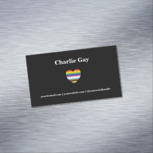 Inkluderande Affärskort för Pride LGBTQ Rainbow Ma Magnetiska Visitkort