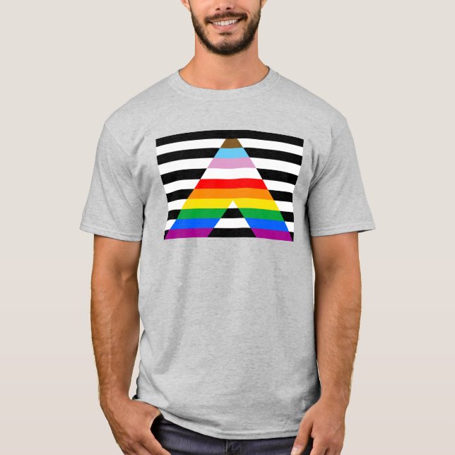 Inkluderande Ally-Pride-Flagga T-Shirt (Framsida)