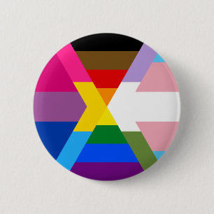 Inkluderande Flagga med Bi, Pan, Trans och GQ Fär Knapp