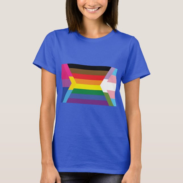 Inkluderande Flagga med två sidor, panorering, tra T Shirt (Framsida)