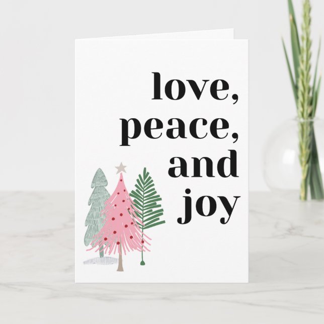 Inkluderande Kärlek-, Peace- och Joy Helgdag Card Helgkort (Framsida)