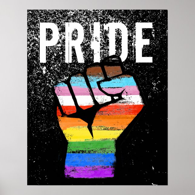Inkluderande Progress Pride Fist Poster (Framsidan)