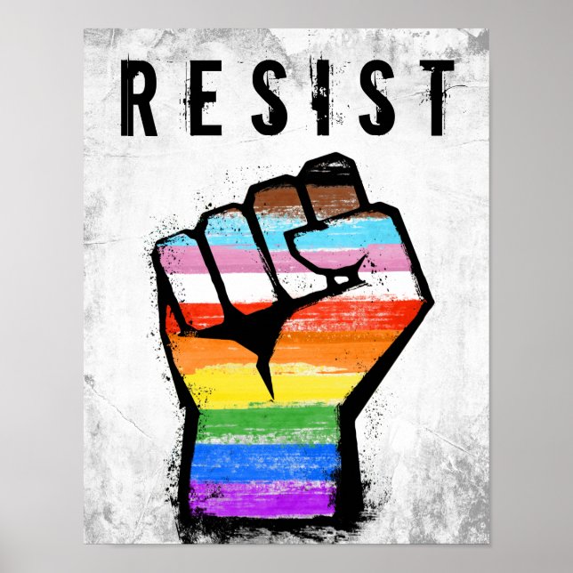 Inkluderande Progress Pride Fist Poster (Framsidan)