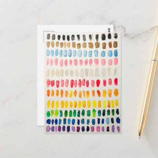 Inkluderande regnbågsflagga vattenfärg vykort för