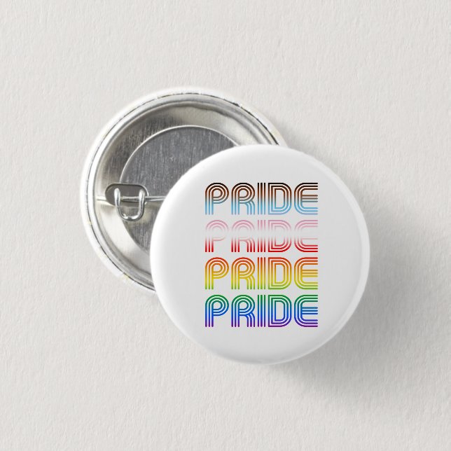 Inkluderande Retro Pride Knapp (Framsida & baksida)