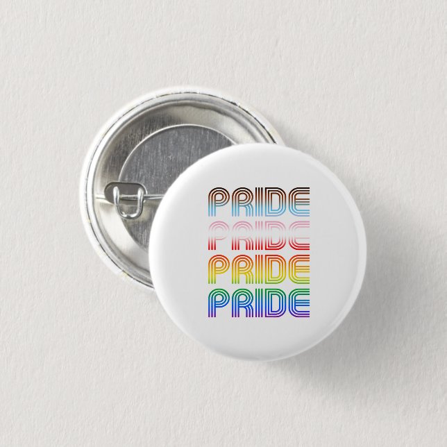 Inkluderande Retro Pride Knapp (Framsida & baksida)