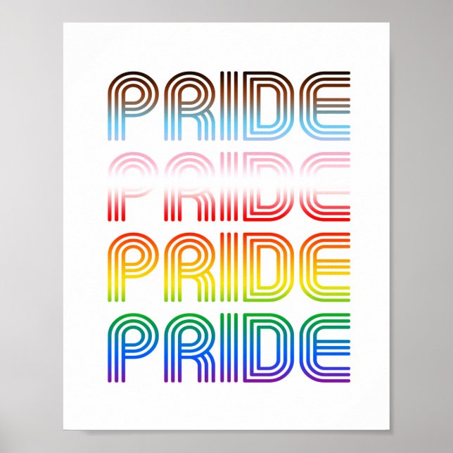 Inkluderande Retro Pride Poster (Framsidan)